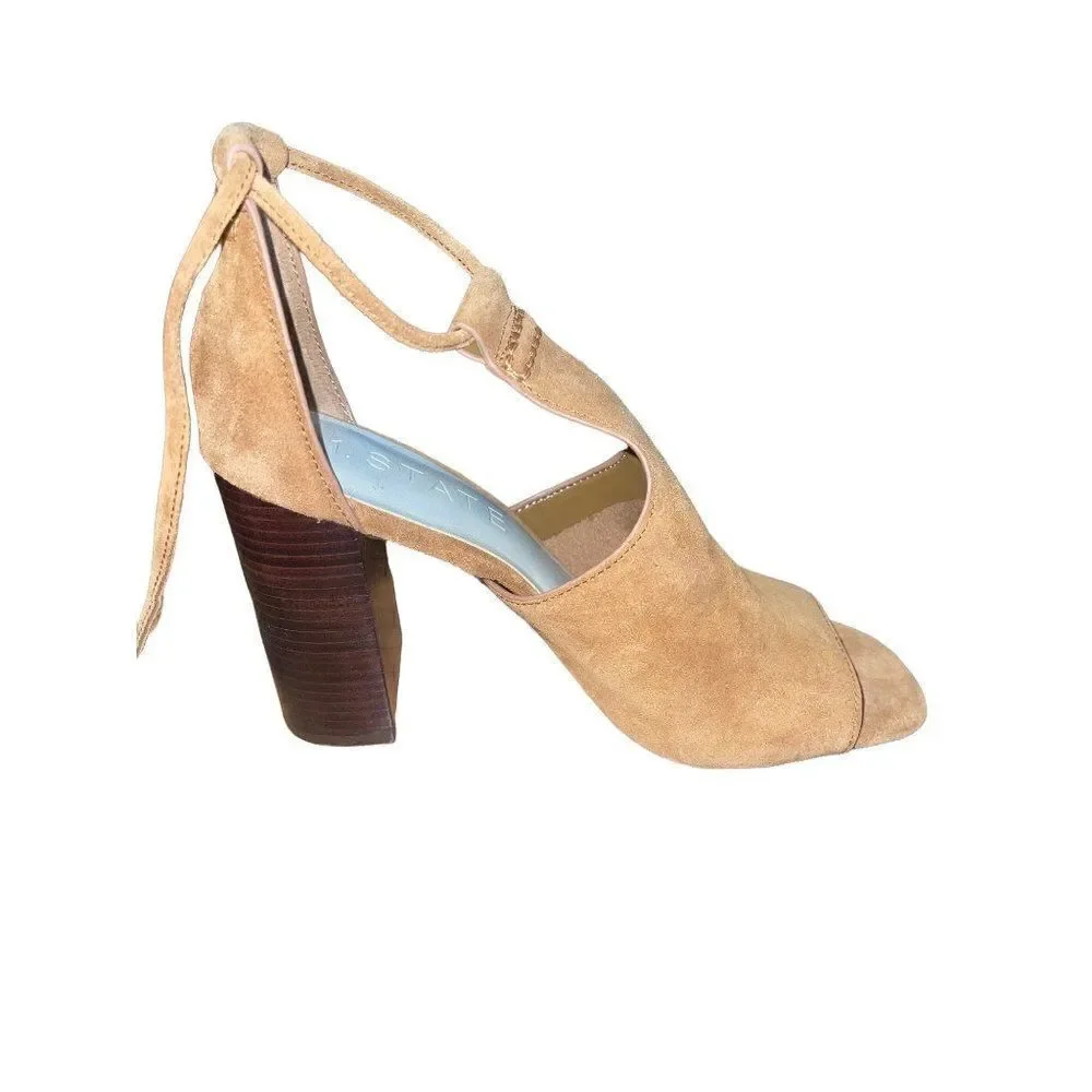 1. State Tilya Leather Block Heel Open Toe Sandals Size 7‎